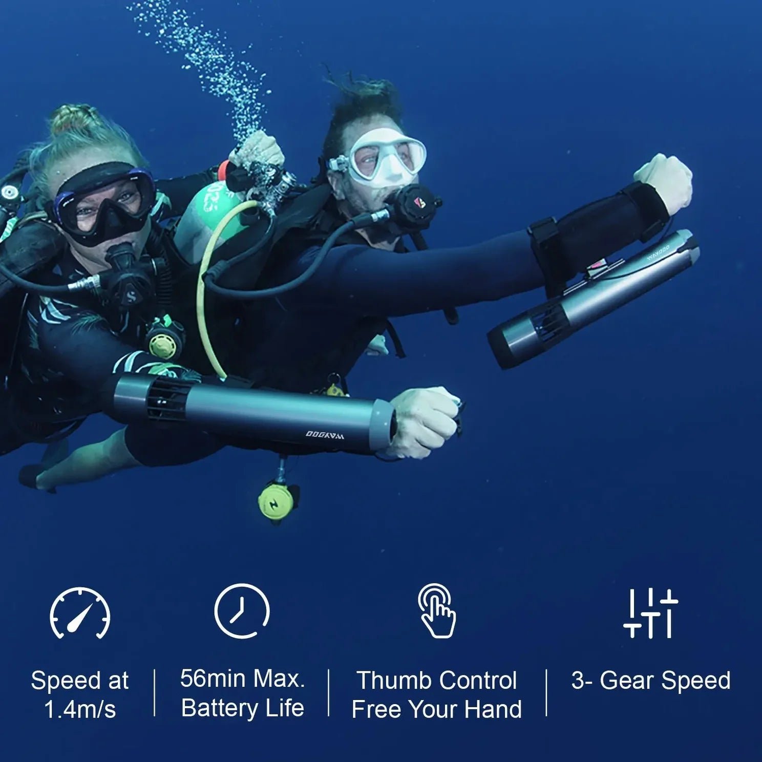 HAVOSPARK HS-S2 Electric Underwater Scooter – 60m Depth, 1.4kg Lightweight, USB-C Fast Charging - Image 7