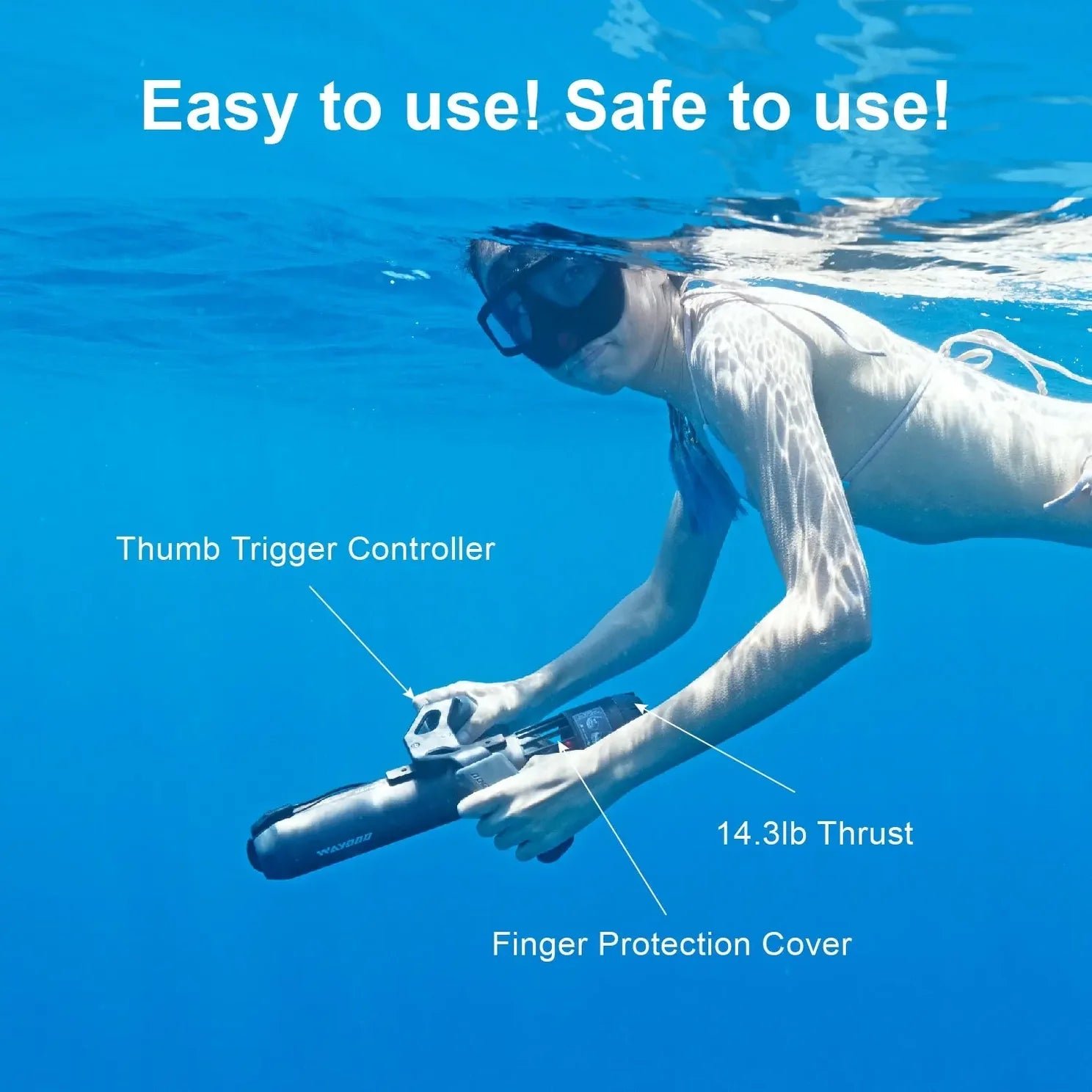 HAVOSPARK HS-S2 Electric Underwater Scooter – 60m Depth, 1.4kg Lightweight, USB-C Fast Charging - Image 8