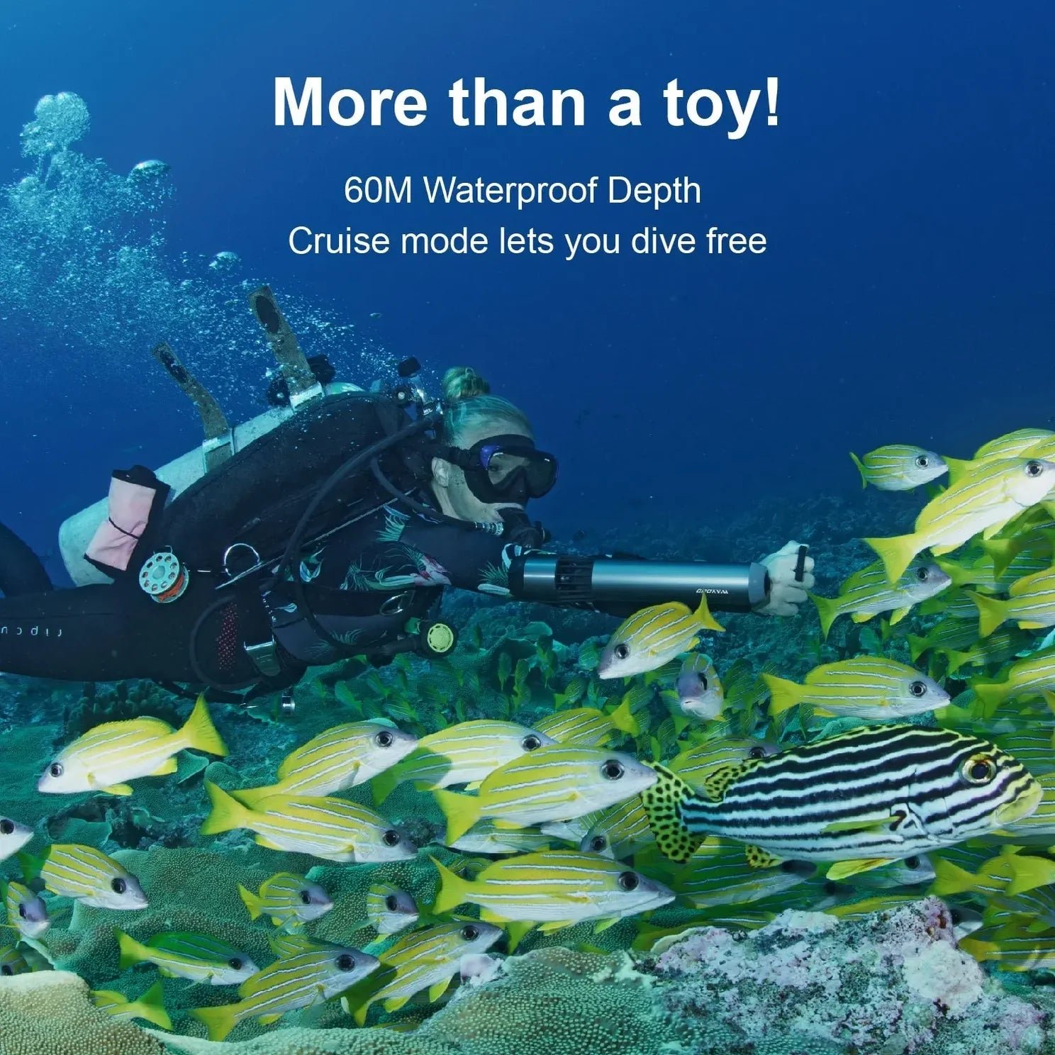 HAVOSPARK HS-S2 Electric Underwater Scooter – 60m Depth, 1.4kg Lightweight, USB-C Fast Charging - Image 10