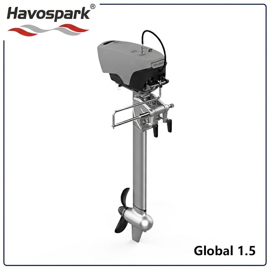 Havospark Global 1.5kW Electric Outboard Motor – 48V Portable Marine Boat Engine with 45KG Thrust, CAN Bus Control, Ultra-Quiet High Efficiency Drive - Image 3
